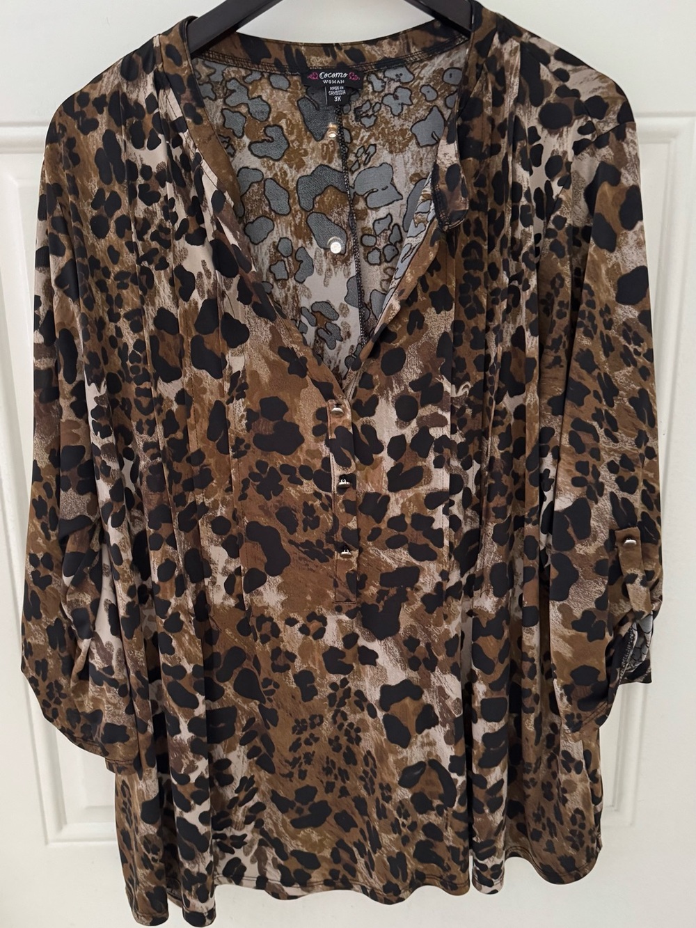 Cocomo Brown and Black Animal Print V-Neck Tunic